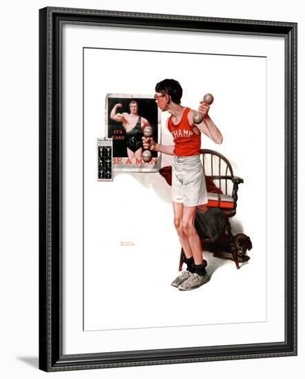 "Champ or Be a Man", April 29,1922-Norman Rockwell-Framed Giclee Print