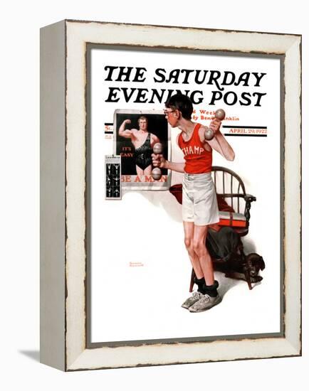 "Champ" or "Be a Man" Saturday Evening Post Cover, April 29,1922-Norman Rockwell-Framed Premier Image Canvas