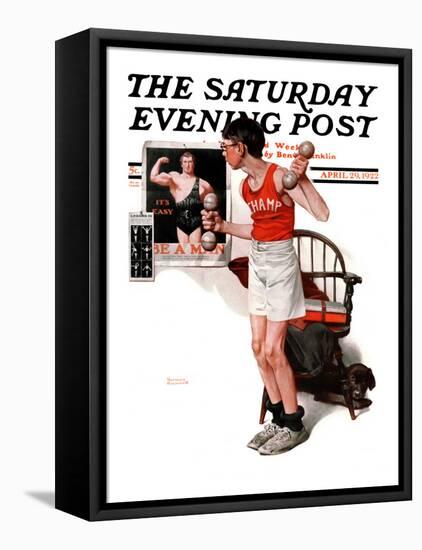 "Champ" or "Be a Man" Saturday Evening Post Cover, April 29,1922-Norman Rockwell-Framed Premier Image Canvas