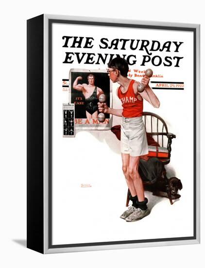 "Champ" or "Be a Man" Saturday Evening Post Cover, April 29,1922-Norman Rockwell-Framed Premier Image Canvas