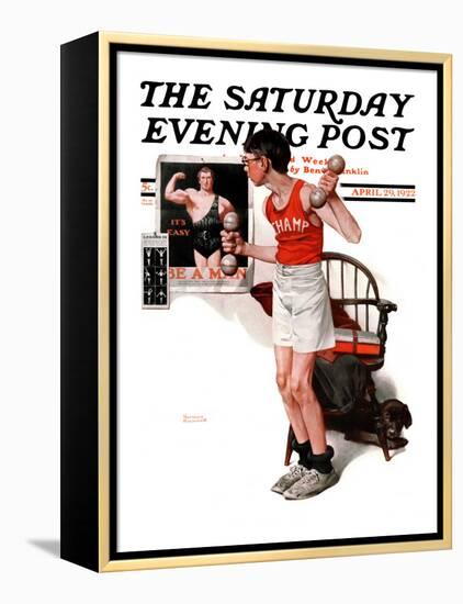 "Champ" or "Be a Man" Saturday Evening Post Cover, April 29,1922-Norman Rockwell-Framed Premier Image Canvas