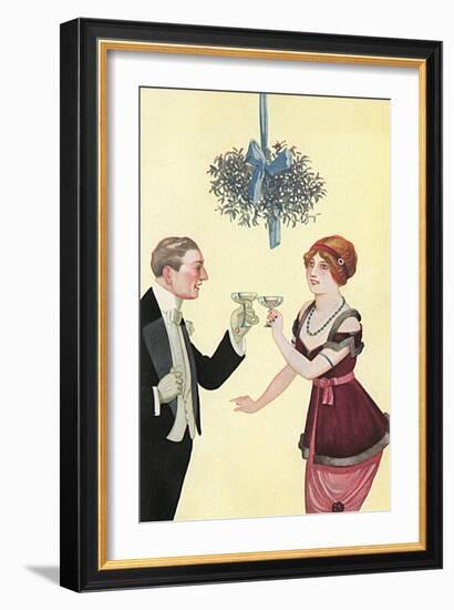 Champagne and Mistletoe-null-Framed Art Print