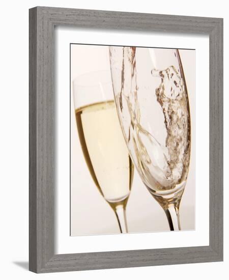 Champagne Being Poured into Glass-null-Framed Photographic Print