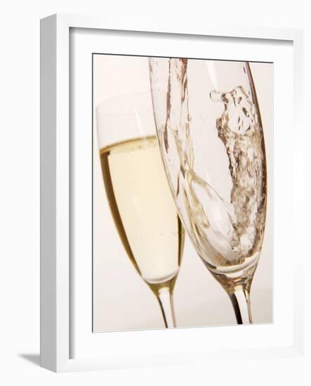 Champagne Being Poured into Glass-null-Framed Photographic Print