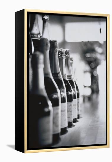 Champagne Bottles in a Row-Walter Bibikow-Framed Premier Image Canvas