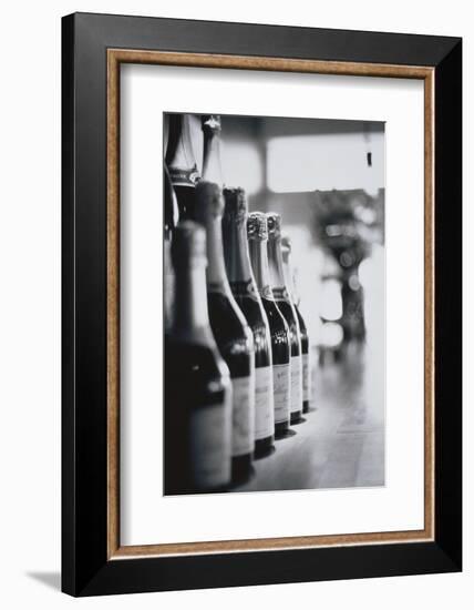 Champagne Bottles in a Row-Walter Bibikow-Framed Photographic Print