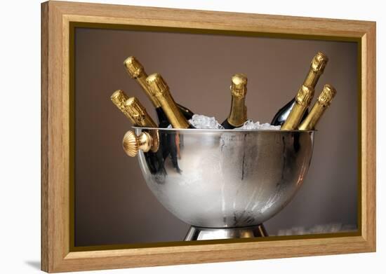 Champagne Bottles in an Ice Bucket-null-Framed Stretched Canvas