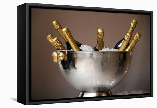 Champagne Bottles in an Ice Bucket-null-Framed Stretched Canvas