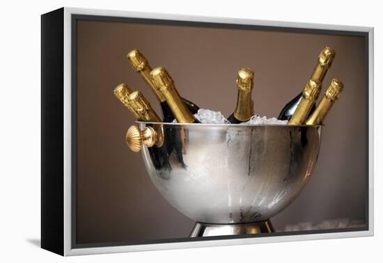 Champagne Bottles in an Ice Bucket-null-Framed Stretched Canvas