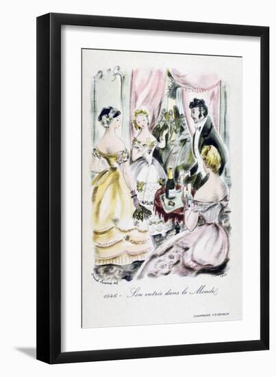 Champagne Devaux Advertisement, 1846-null-Framed Giclee Print