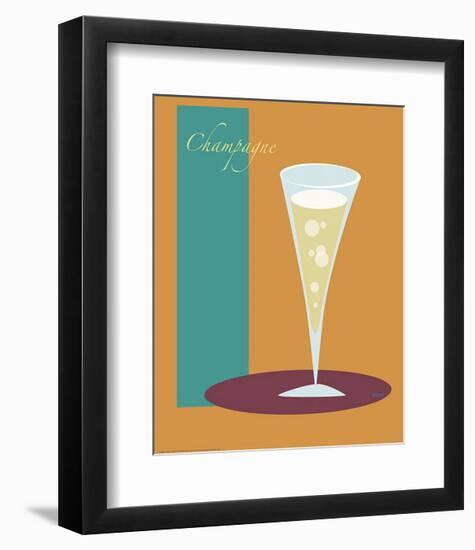 Champagne Flute in Orange-ATOM-Framed Giclee Print