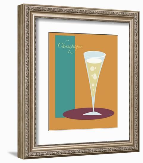 Champagne Flute in Orange-ATOM-Framed Giclee Print