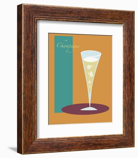 Champagne Flute in Orange-ATOM-Framed Giclee Print