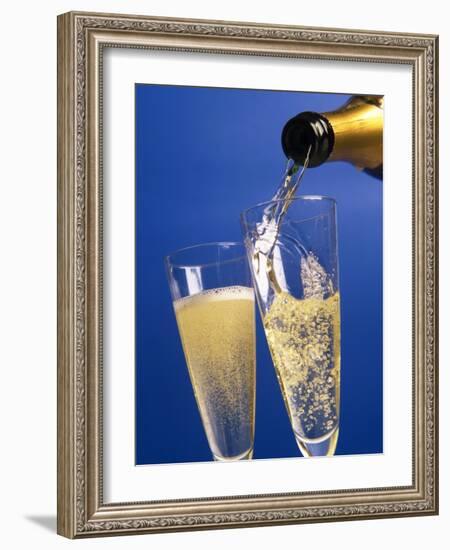 Champagne glass and bottle-null-Framed Photographic Print