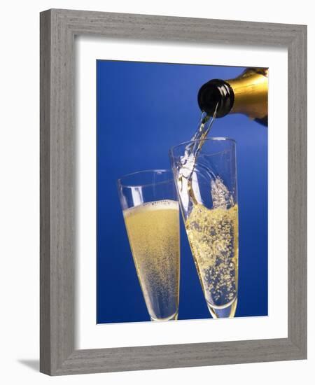 Champagne glass and bottle-null-Framed Photographic Print