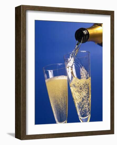 Champagne glass and bottle-null-Framed Photographic Print