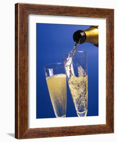 Champagne glass and bottle-null-Framed Photographic Print