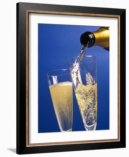 Champagne glass and bottle-null-Framed Photographic Print