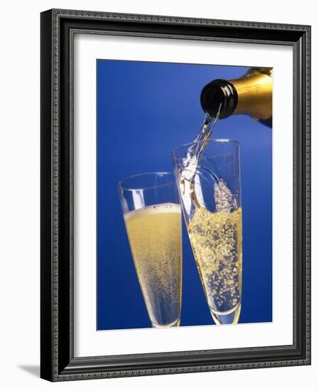 Champagne glass and bottle-null-Framed Photographic Print