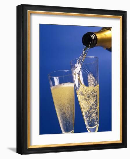 Champagne glass and bottle-null-Framed Photographic Print