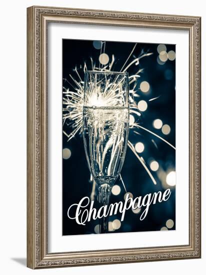 Champagne Glass-Lantern Press-Framed Art Print