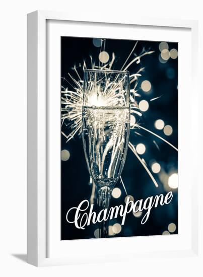 Champagne Glass-Lantern Press-Framed Art Print