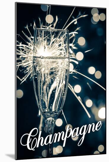 Champagne Glass-Lantern Press-Mounted Art Print