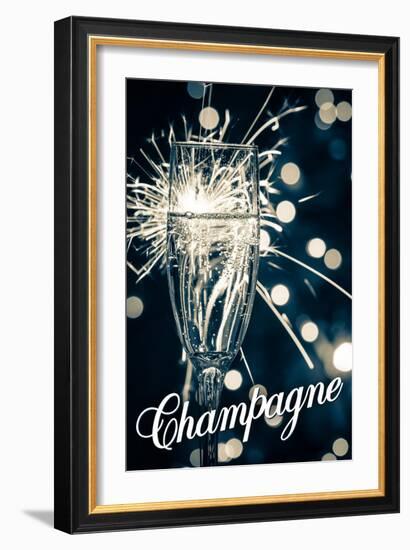 Champagne Glass-Lantern Press-Framed Art Print