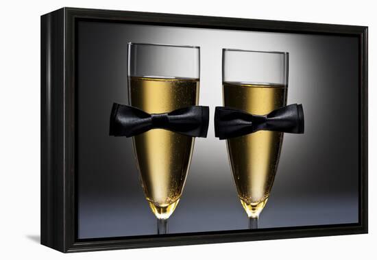 Champagne Glasses with Conceptual Same Sex Decoration-Alfred Cats-Framed Premier Image Canvas