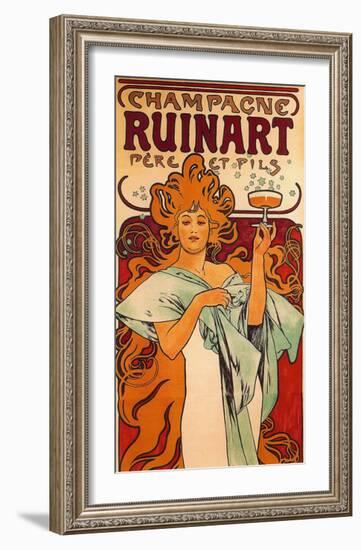 Champagne Ruinart Père et Fils. Rheims (1896)-Alphonse Mucha-Framed Art Print