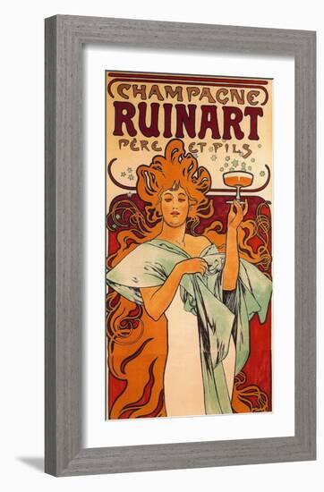 Champagne Ruinart Père et Fils. Rheims (1896)-Alphonse Mucha-Framed Art Print