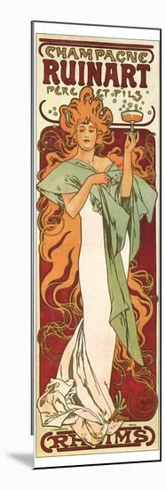 Champagne Ruinart-Alphonse Mucha-Mounted Art Print