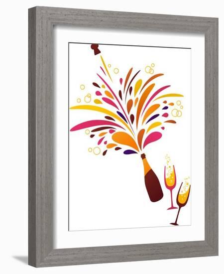 Champagne Splash Clean Funky Background-Marish-Framed Art Print