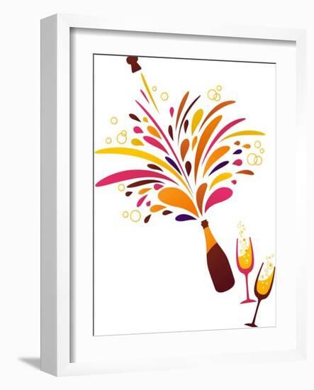 Champagne Splash Clean Funky Background-Marish-Framed Art Print