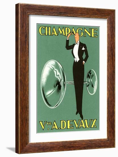 Champagne, Swell with Glass--Framed Art Print