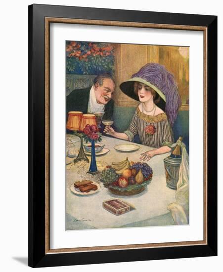 Champagne with Dessert-Juan Cardona-Framed Art Print