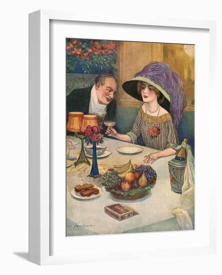 Champagne with Dessert-Juan Cardona-Framed Art Print