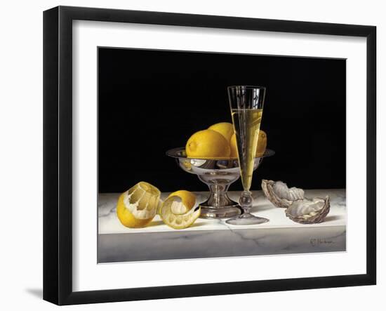 Champagne with Lemons and Oysters-Roy Hodrien-Framed Giclee Print