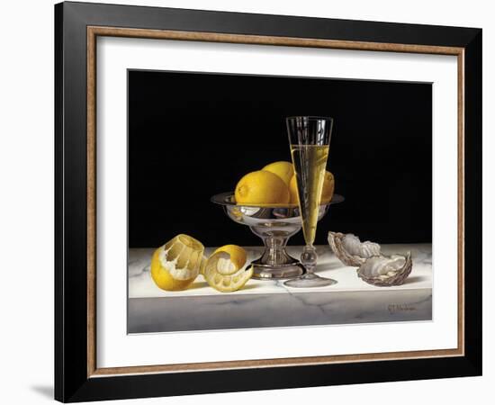 Champagne with Lemons and Oysters-Roy Hodrien-Framed Giclee Print