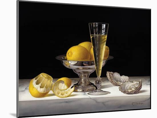 Champagne with Lemons and Oysters-Roy Hodrien-Mounted Giclee Print