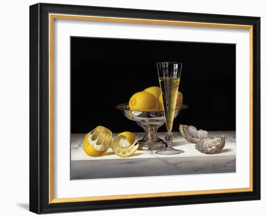 Champagne with Lemons and Oysters-Roy Hodrien-Framed Giclee Print