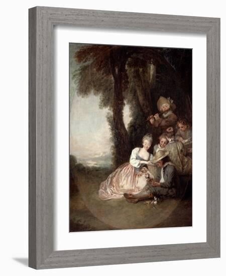 Champetre Concert, 1715-Jean-Antoine Watteau-Framed Giclee Print