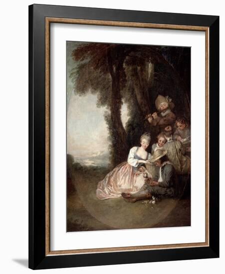 Champetre Concert, 1715-Jean-Antoine Watteau-Framed Giclee Print