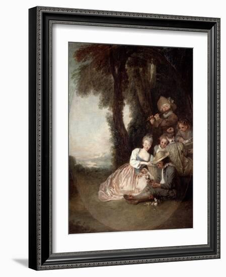 Champetre Concert, 1715-Jean-Antoine Watteau-Framed Giclee Print