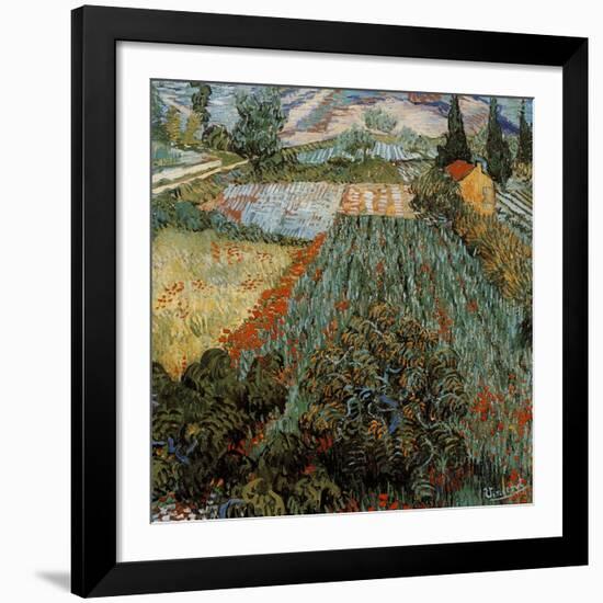 Champs aux coquelicots (Détail)-Vincent van Gogh-Framed Art Print