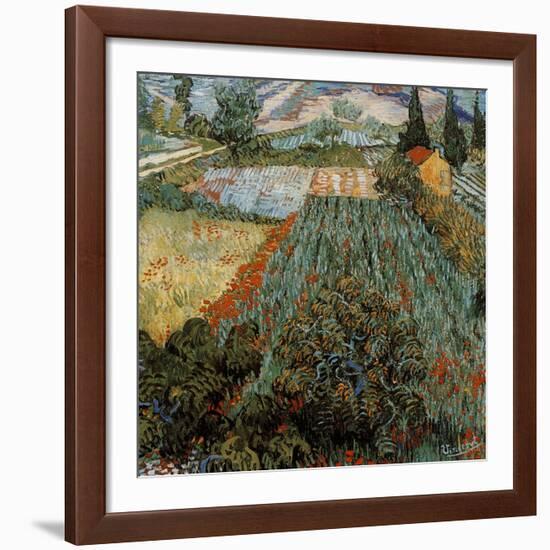 Champs aux coquelicots (Détail)-Vincent van Gogh-Framed Art Print