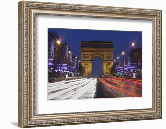 Champs Elysees and Arc De Triomphe at Christmas, Paris, Ile De France, France, Europe-Markus Lange-Framed Photographic Print