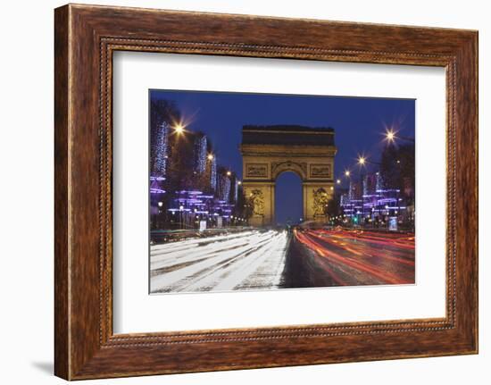 Champs Elysees and Arc De Triomphe at Christmas, Paris, Ile De France, France, Europe-Markus Lange-Framed Photographic Print