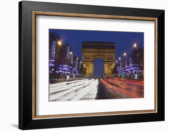 Champs Elysees and Arc De Triomphe at Christmas, Paris, Ile De France, France, Europe-Markus Lange-Framed Photographic Print