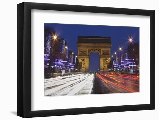 Champs Elysees and Arc De Triomphe at Christmas, Paris, Ile De France, France, Europe-Markus Lange-Framed Photographic Print